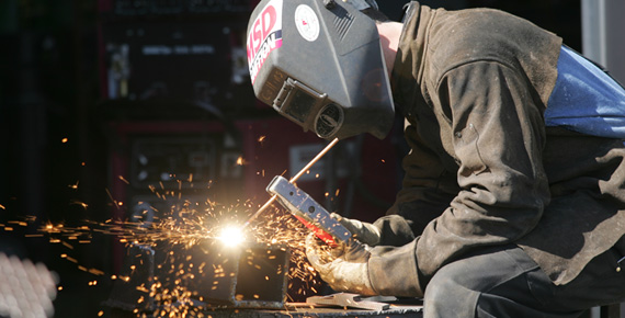 Shielded metal arc welding with a stick (SMAW)