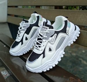Black, Grey & White Girls Sports Shoes