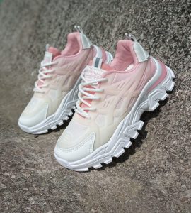 White-Pink High Sole Shoes