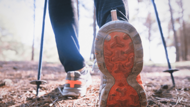 stamina for log-distance hiking, shoe, hiking poles